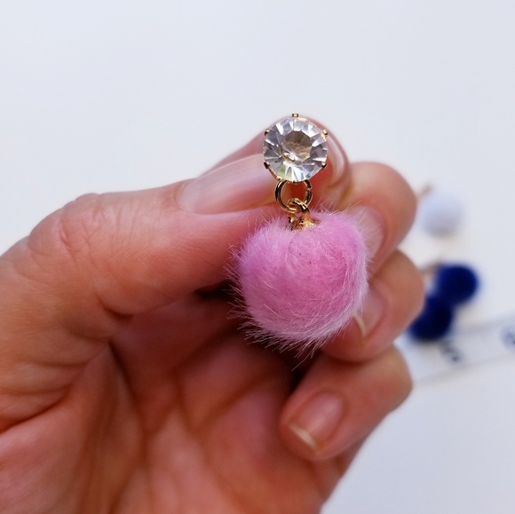 Pom Pom Fuzzy Round Ball Drop Dangling - Picture 5 of 6